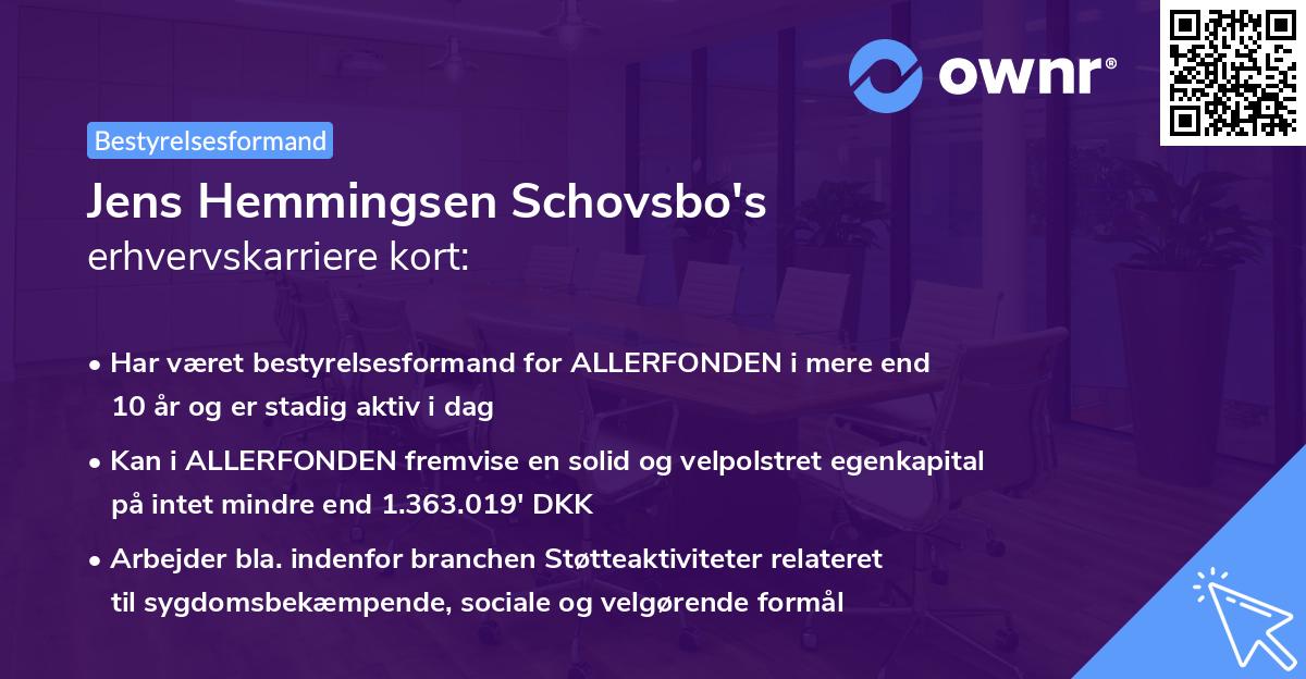 Jens Hemmingsen Schovsbo's erhvervskarriere kort