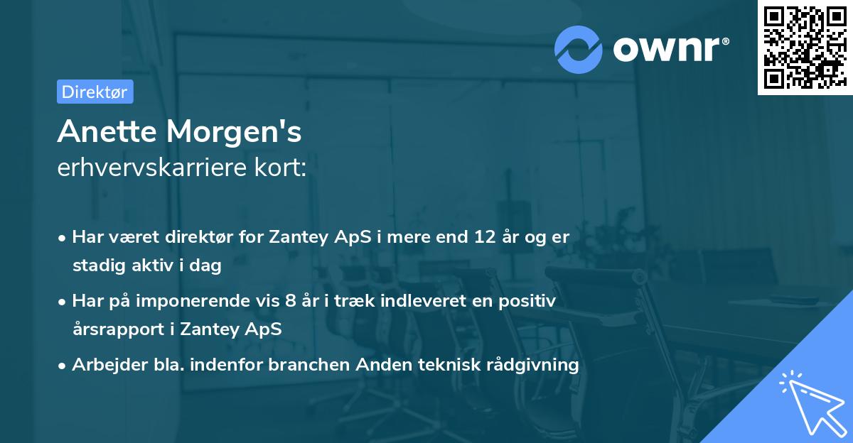 Anette Morgen's erhvervskarriere kort