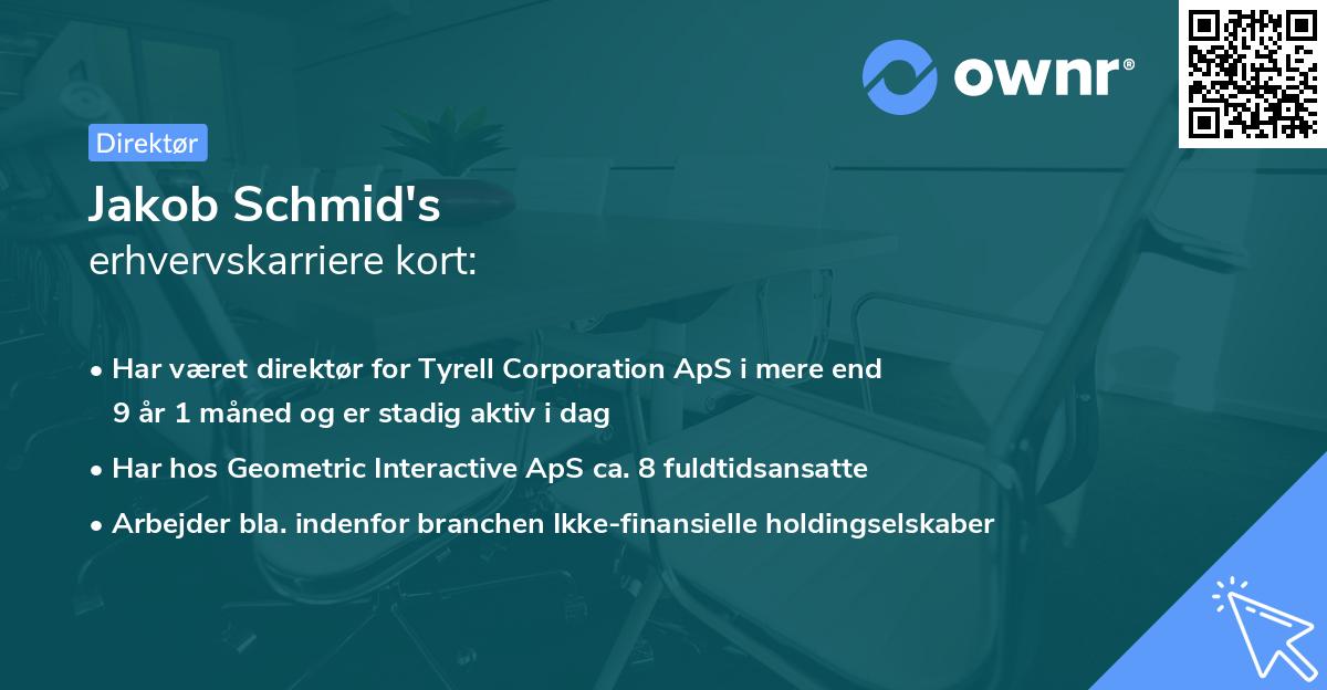 Jakob Schmid's erhvervskarriere kort