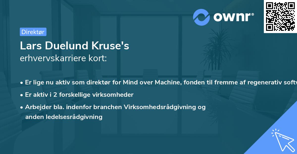 Lars Duelund Kruse's erhvervskarriere kort