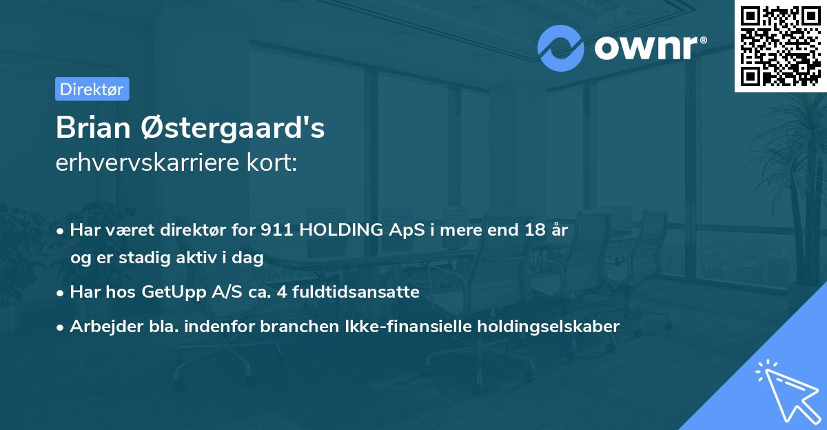 Brian Østergaard's erhvervskarriere kort