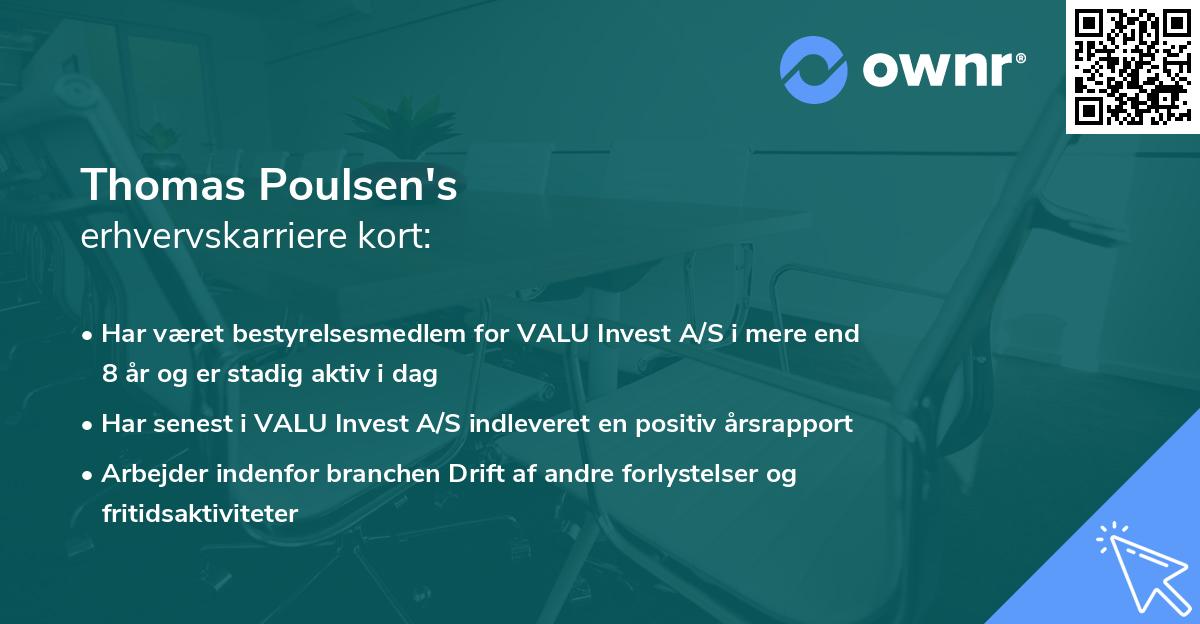 Thomas Poulsen's erhvervskarriere kort