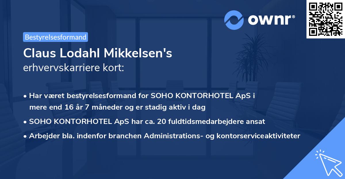 Claus Lodahl Mikkelsen's erhvervskarriere kort