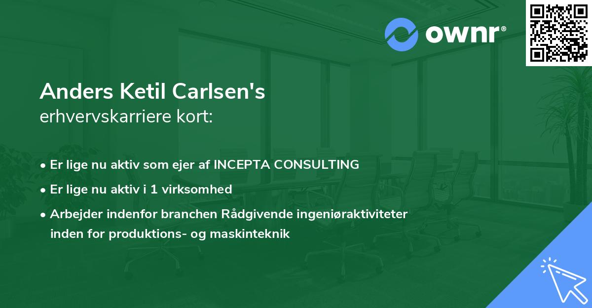 Anders Ketil Carlsen's erhvervskarriere kort