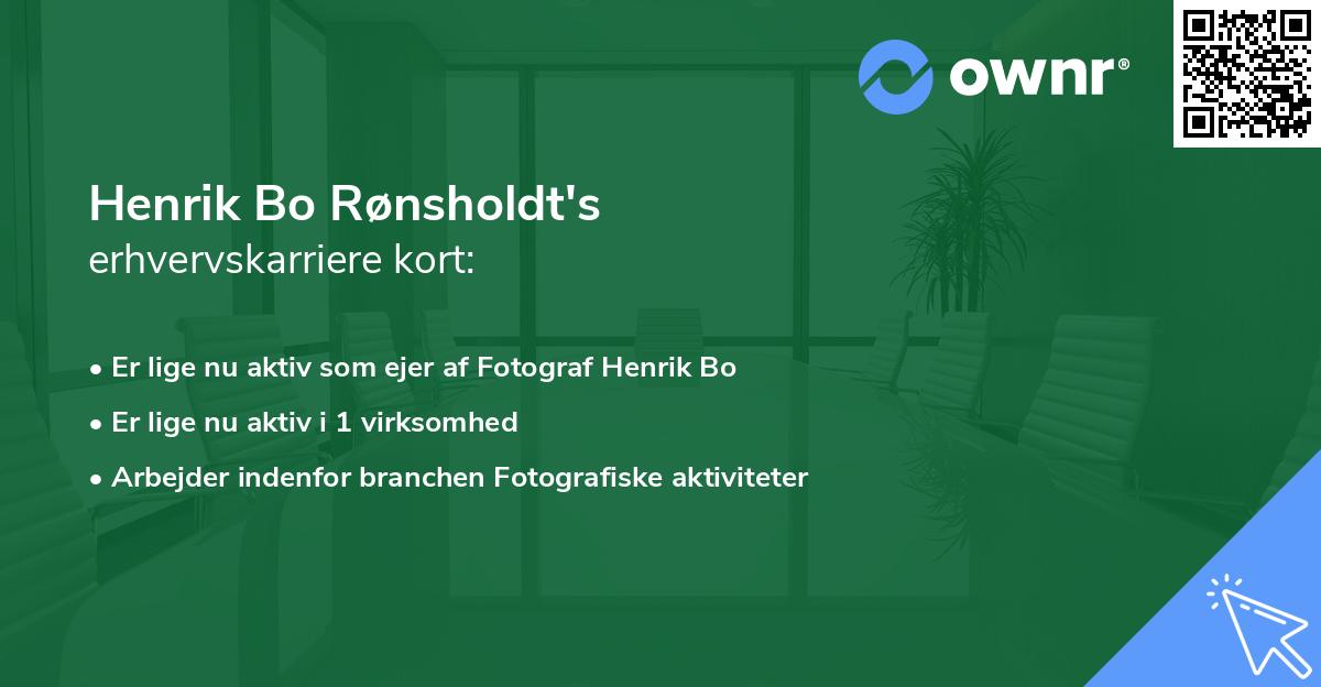 Henrik Bo Rønsholdt's erhvervskarriere kort
