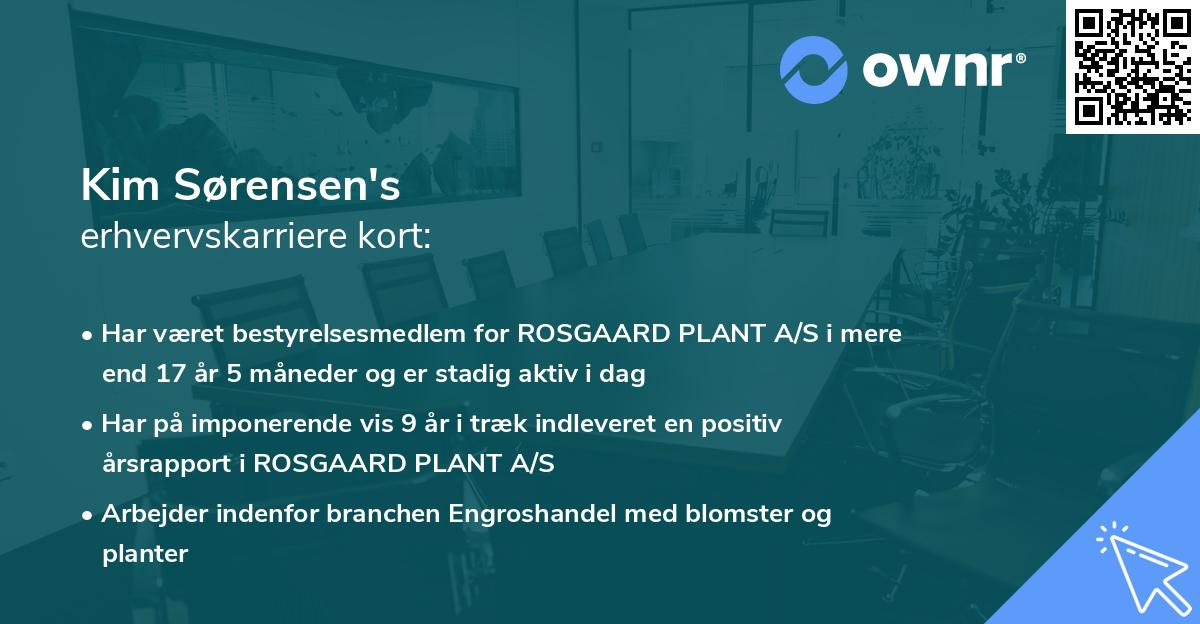 Kim Sørensen's erhvervskarriere kort