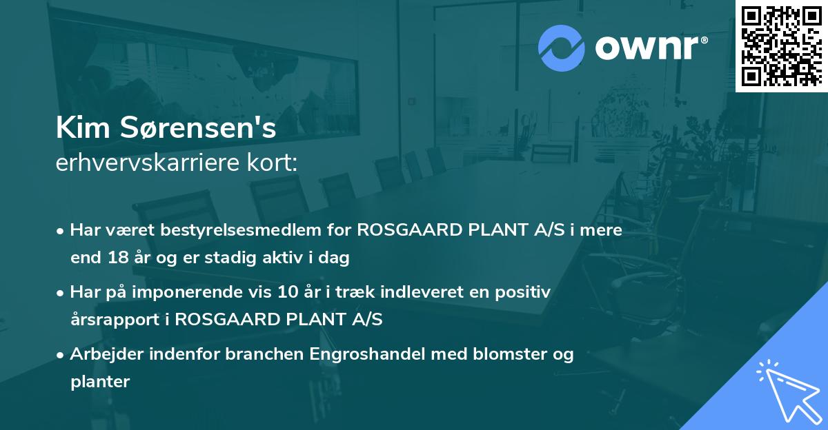 Kim Sørensen's erhvervskarriere kort