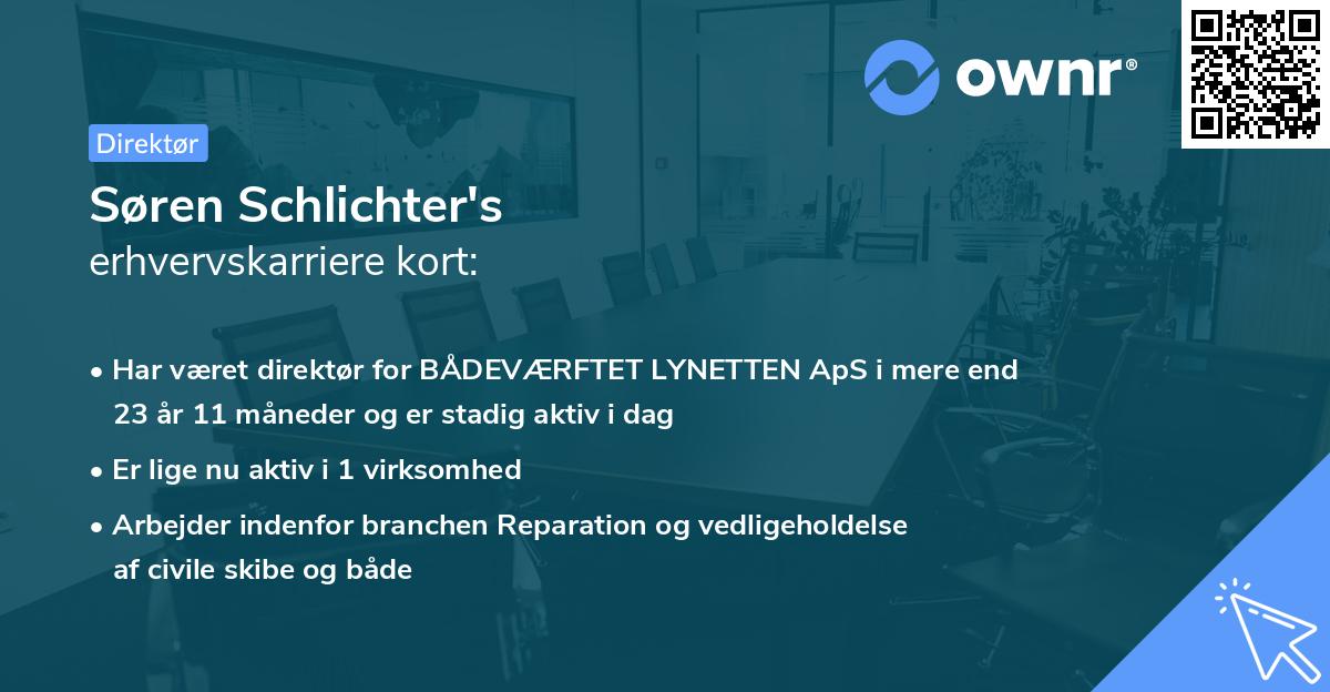 Søren Schlichter's erhvervskarriere kort