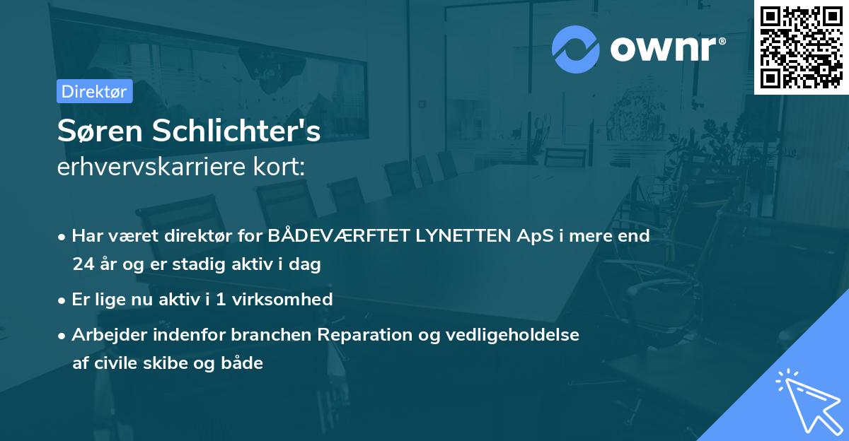 Søren Schlichter's erhvervskarriere kort