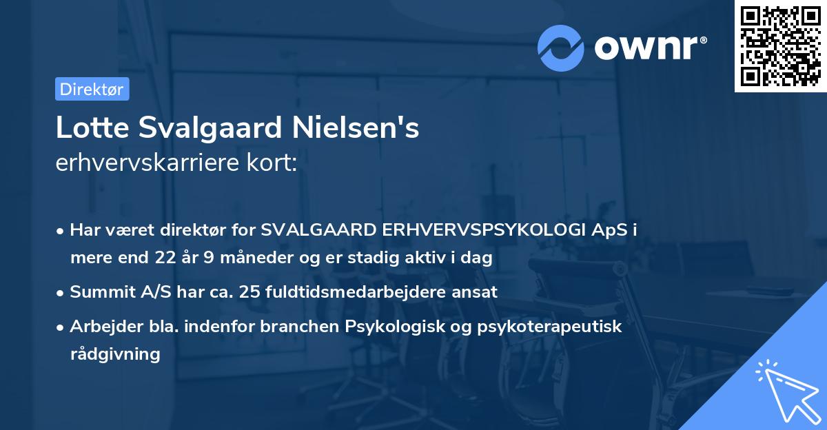 Lotte Svalgaard Nielsen's erhvervskarriere kort