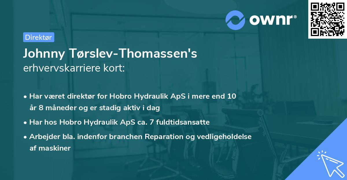 Johnny Tørslev-Thomassen's erhvervskarriere kort