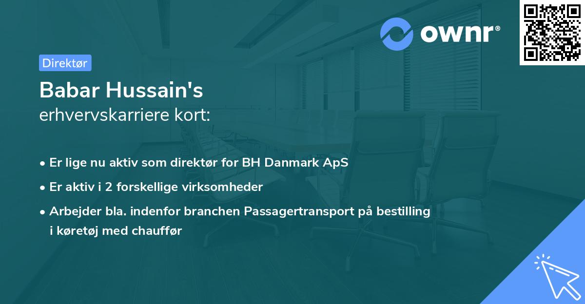 Babar Hussain's erhvervskarriere kort