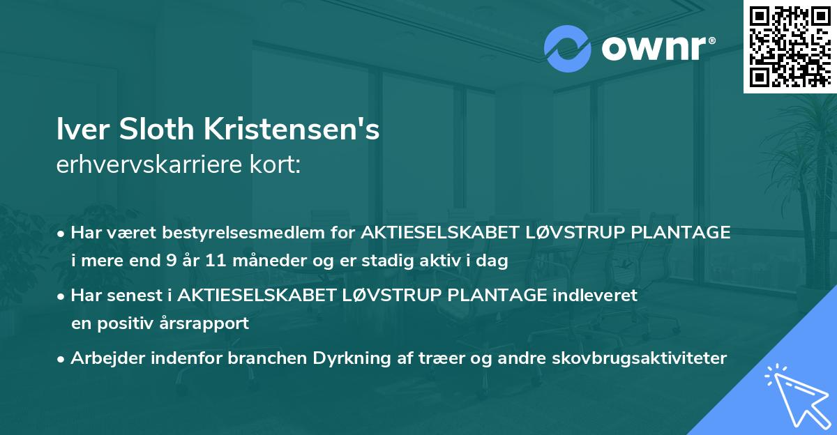 Iver Sloth Kristensen's erhvervskarriere kort