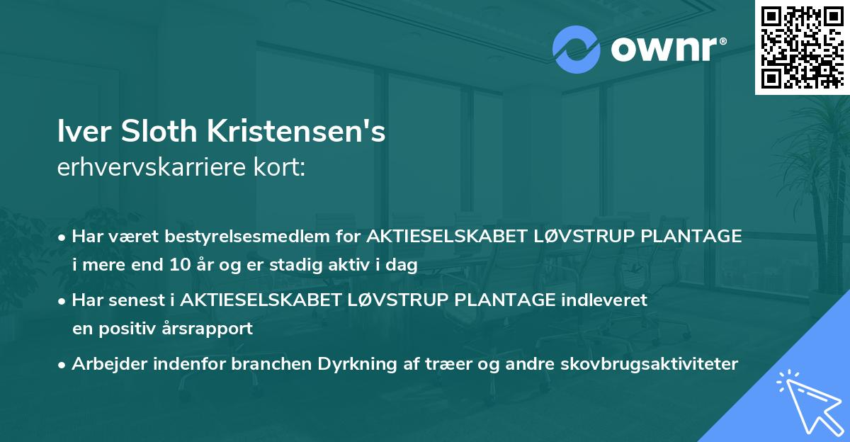 Iver Sloth Kristensen's erhvervskarriere kort