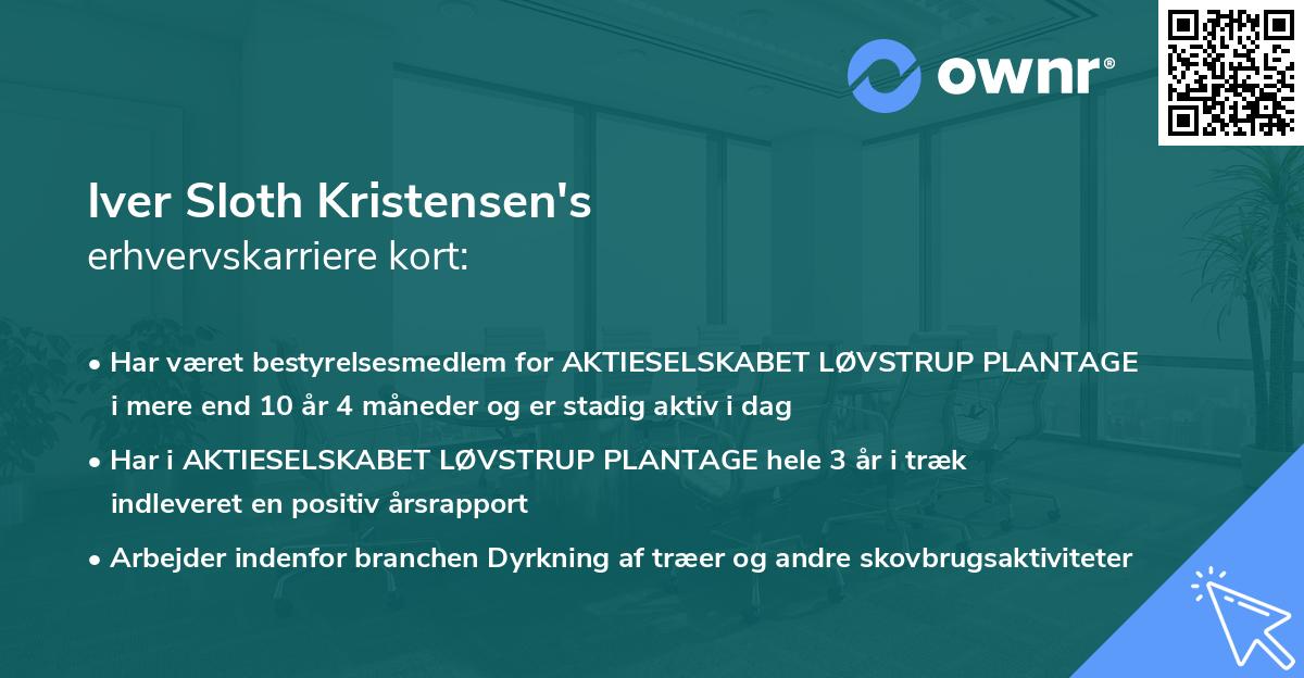 Iver Sloth Kristensen's erhvervskarriere kort