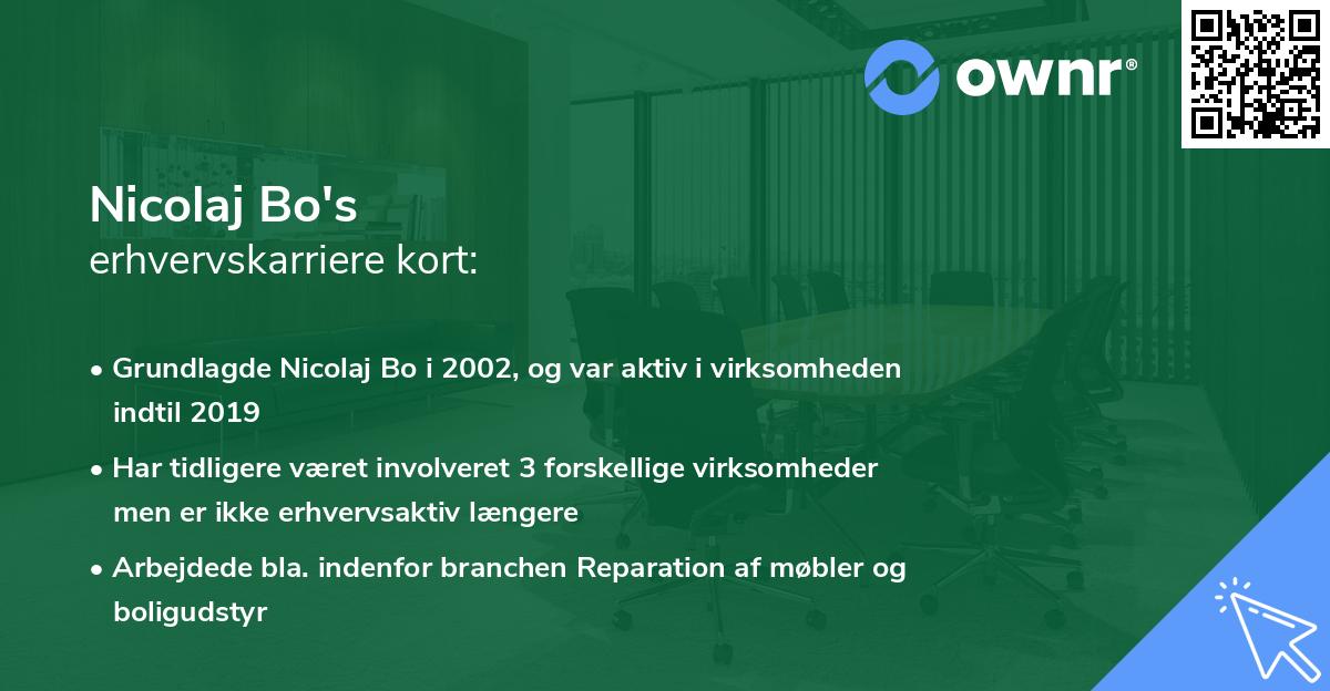 Nicolaj Bo's erhvervskarriere kort