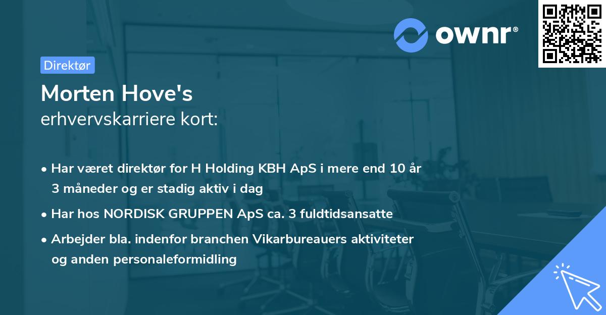 Morten Hove's erhvervskarriere kort