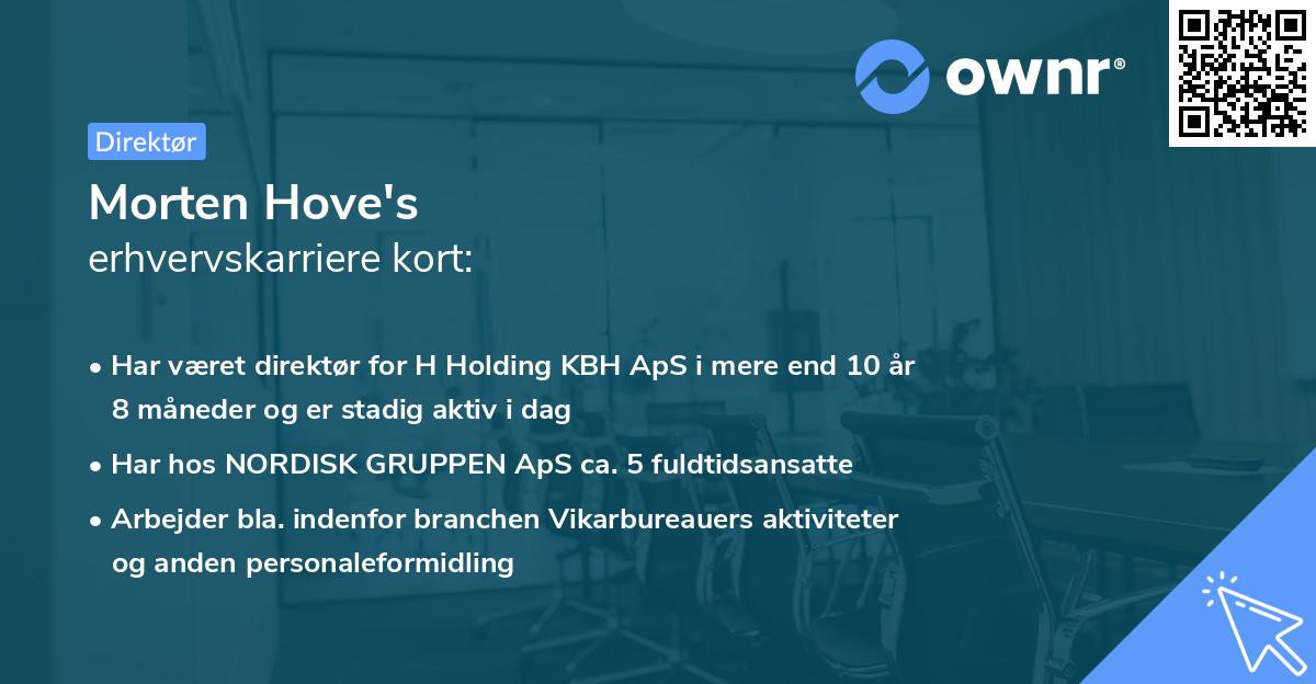 Morten Hove's erhvervskarriere kort