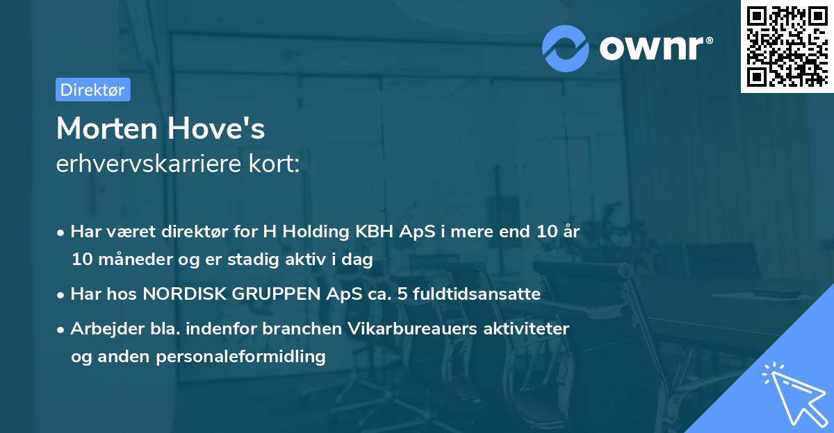 Morten Hove's erhvervskarriere kort