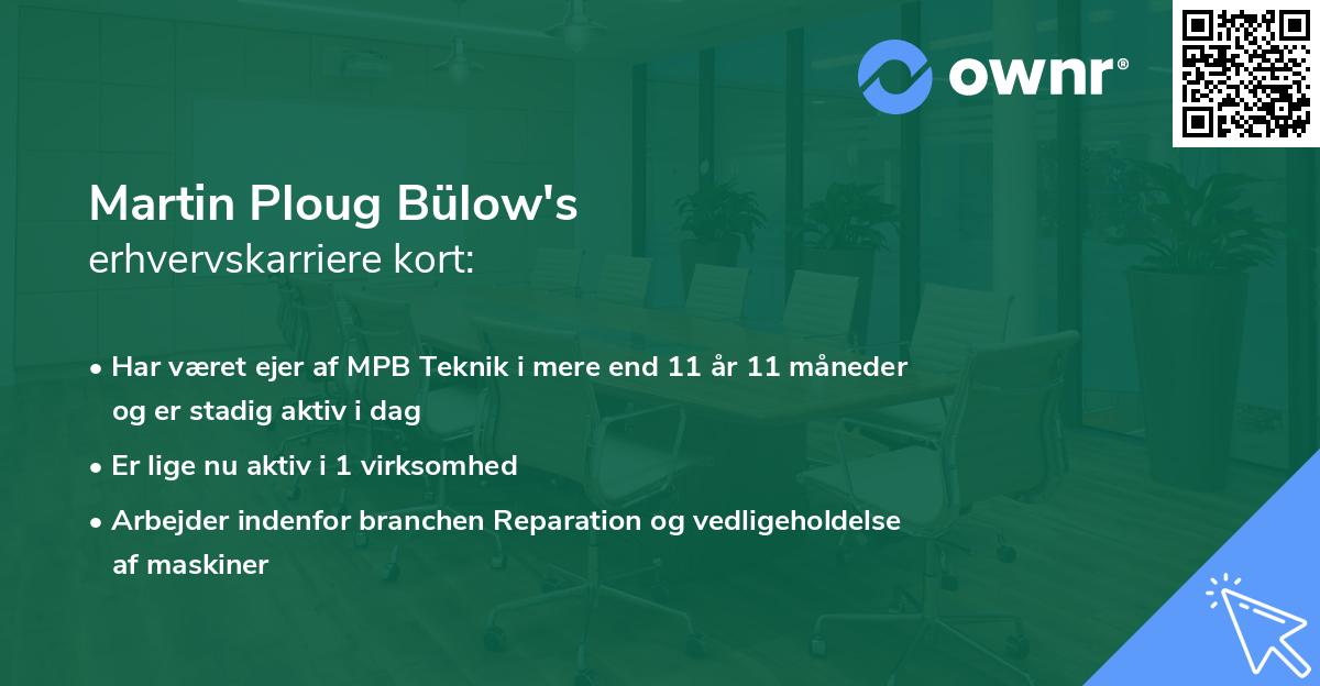 Martin Ploug Bülow's erhvervskarriere kort