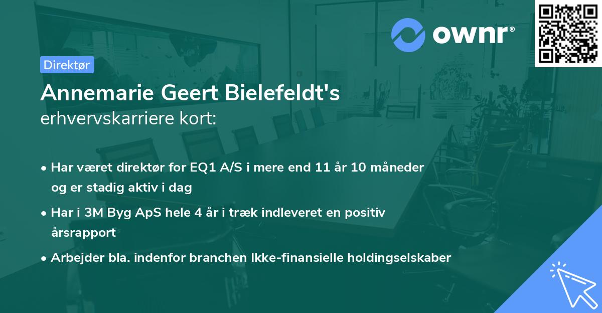 Annemarie Geert Bielefeldt's erhvervskarriere kort