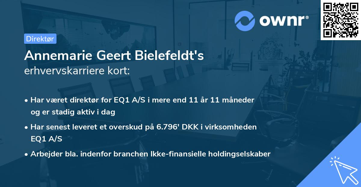 Annemarie Geert Bielefeldt's erhvervskarriere kort