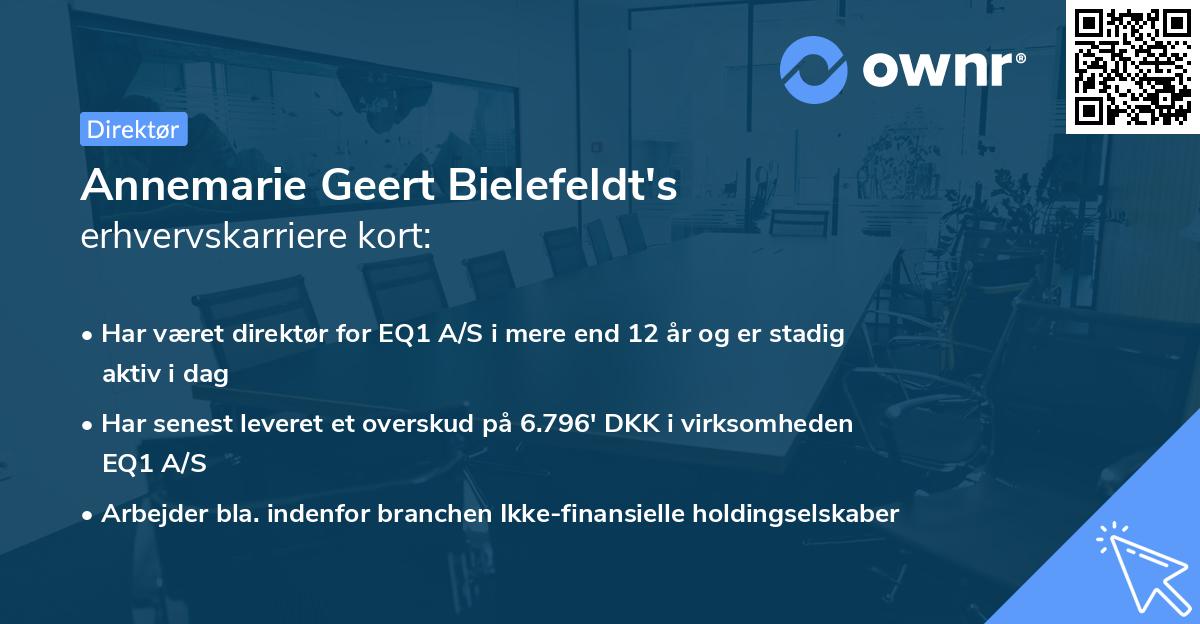 Annemarie Geert Bielefeldt's erhvervskarriere kort