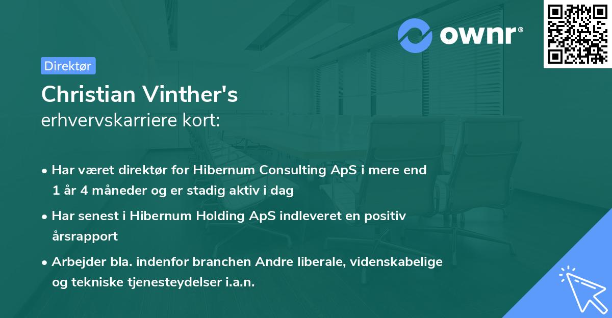 Christian Vinther's erhvervskarriere kort