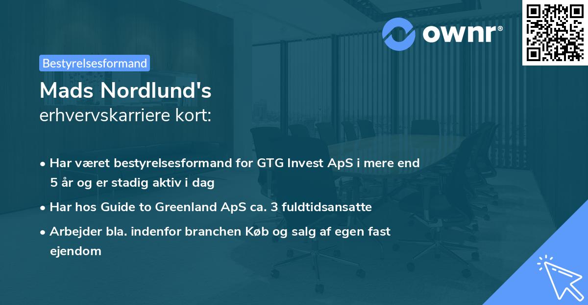 Mads Nordlund's erhvervskarriere kort