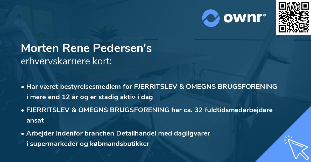 Morten Rene Pedersen's erhvervskarriere kort