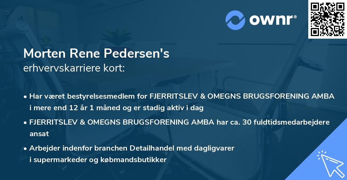 Morten Rene Pedersen's erhvervskarriere kort