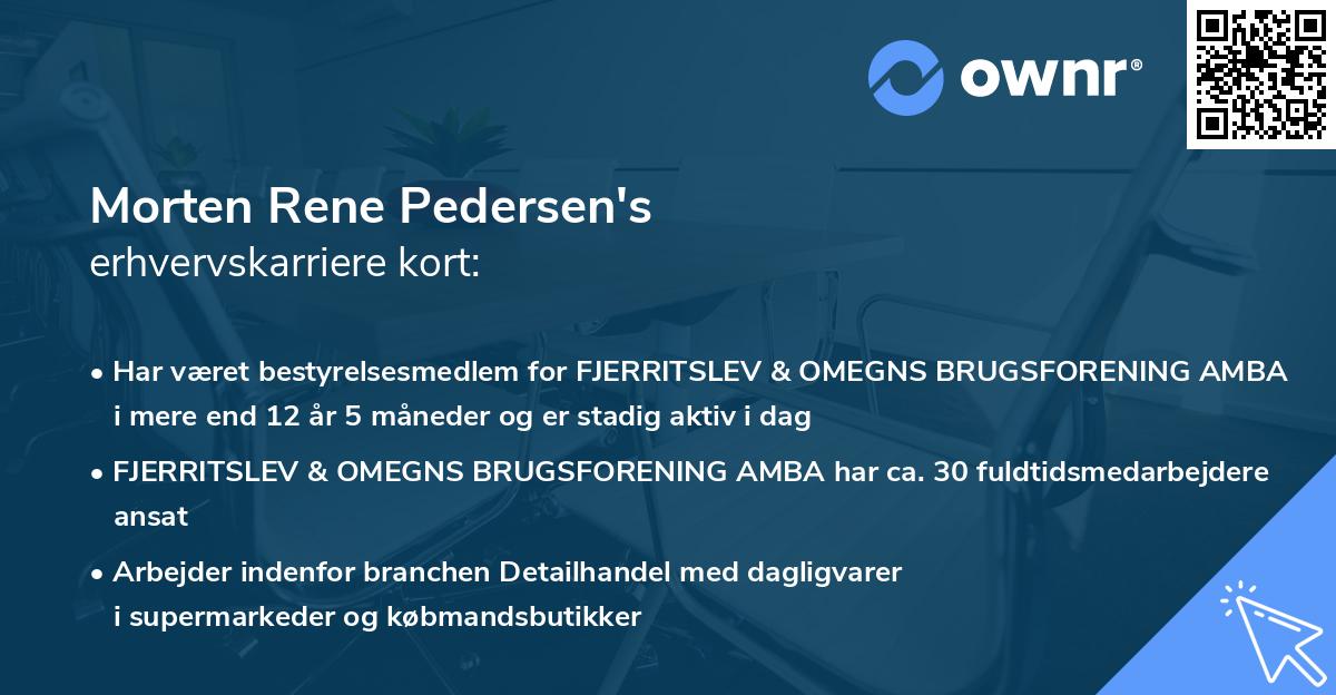 Morten Rene Pedersen's erhvervskarriere kort
