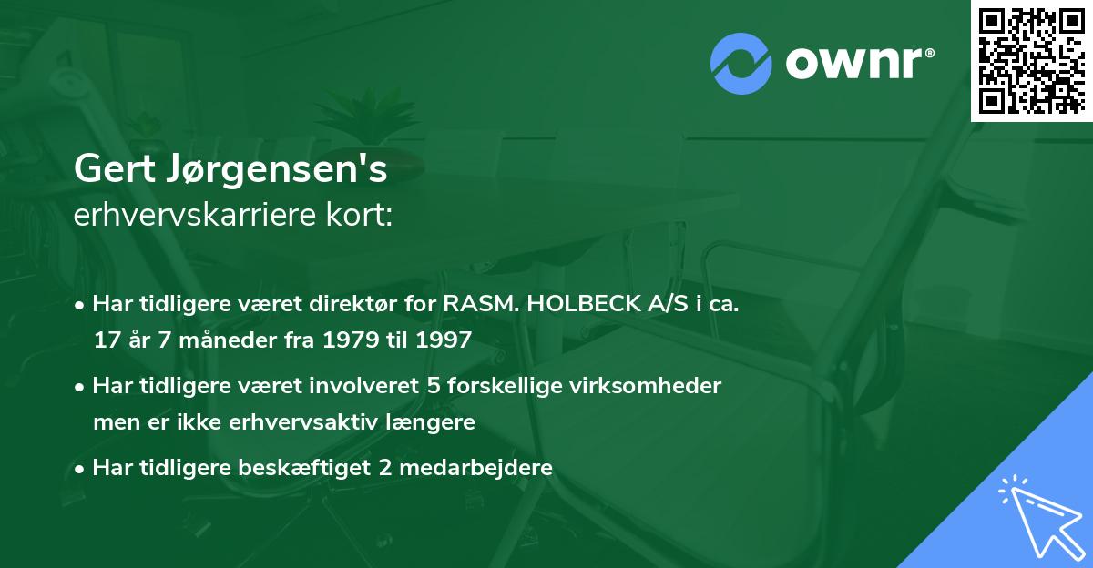 Gert Jørgensen's erhvervskarriere kort