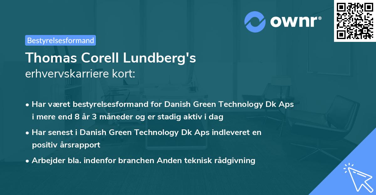 Thomas Corell Lundberg's erhvervskarriere kort