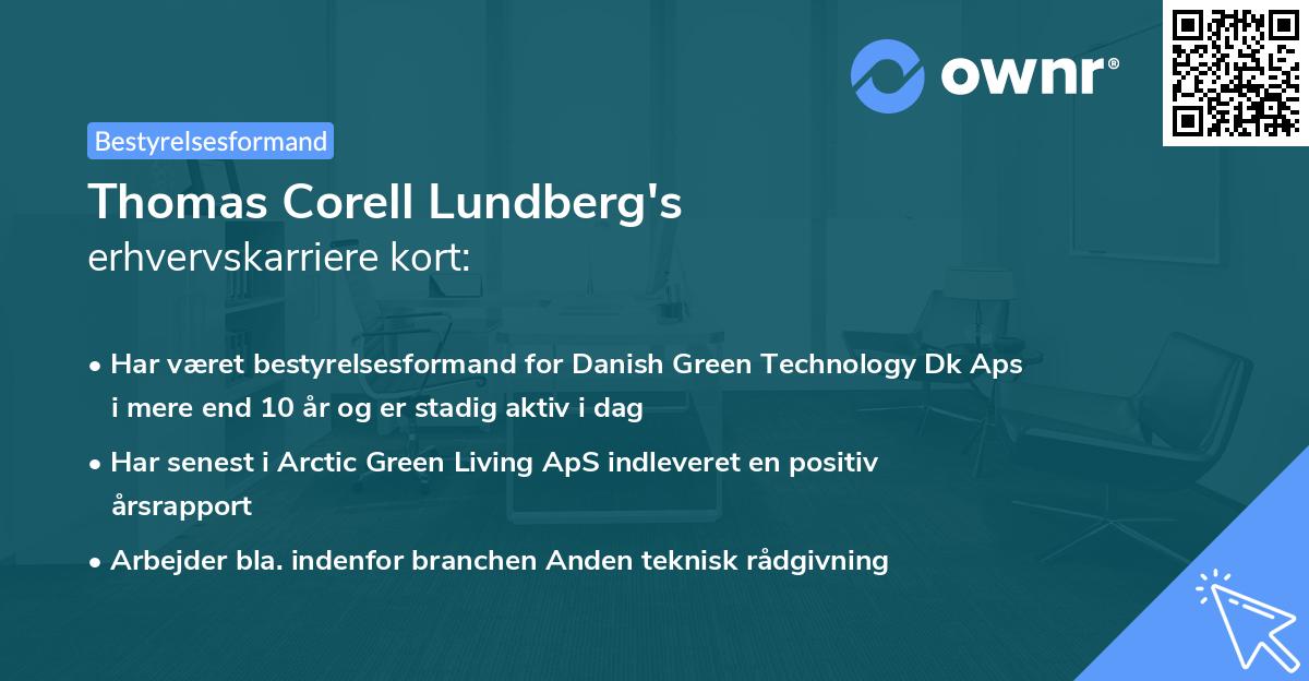 Thomas Corell Lundberg's erhvervskarriere kort