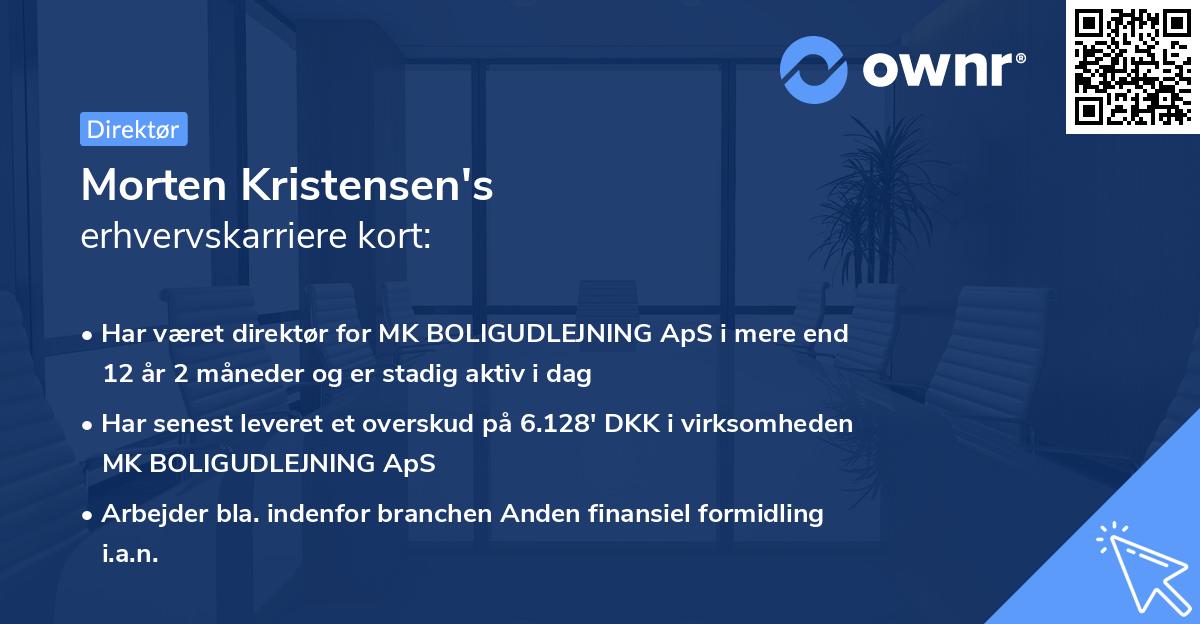 Morten Kristensen's erhvervskarriere kort
