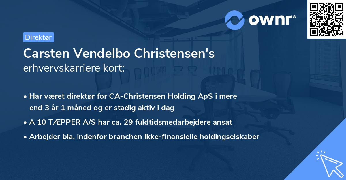 Carsten Vendelbo Christensen's erhvervskarriere kort