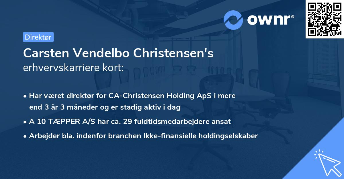 Carsten Vendelbo Christensen's erhvervskarriere kort