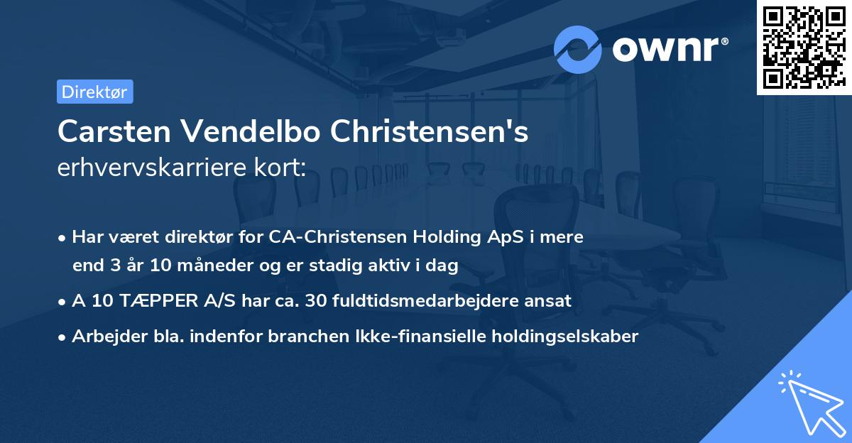 Carsten Vendelbo Christensen's erhvervskarriere kort