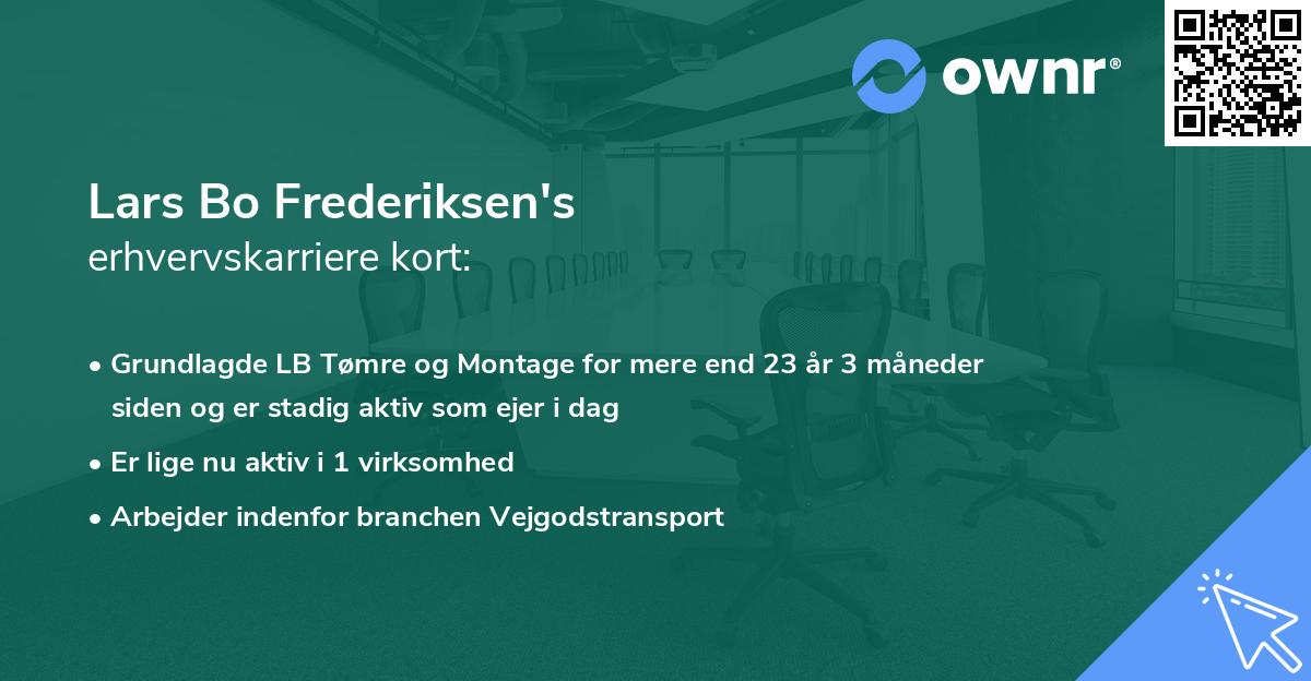 Lars Bo Frederiksen's erhvervskarriere kort