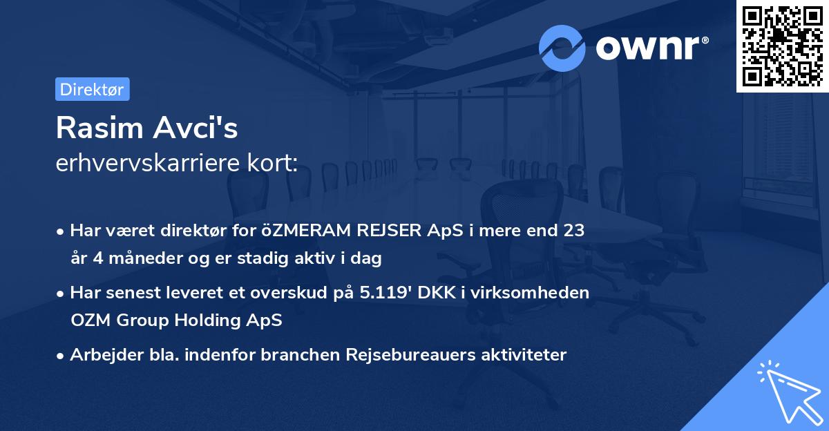 Rasim Avci's erhvervskarriere kort