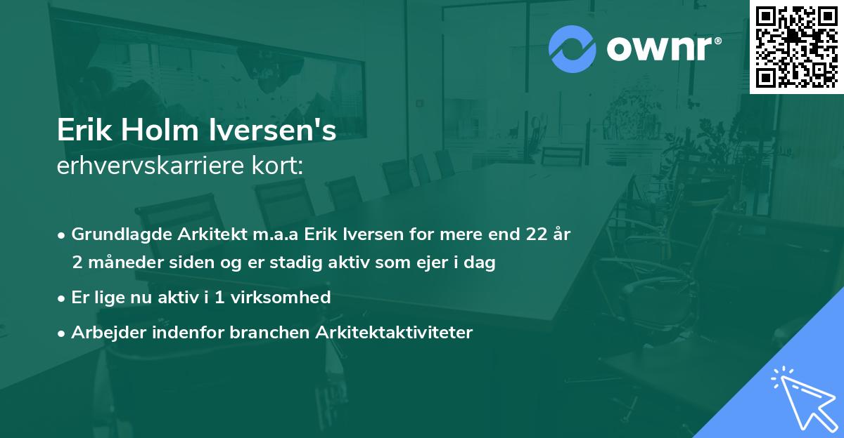 Erik Holm Iversen's erhvervskarriere kort