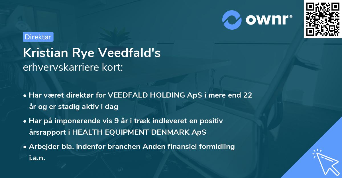 Kristian Rye Veedfald's erhvervskarriere kort