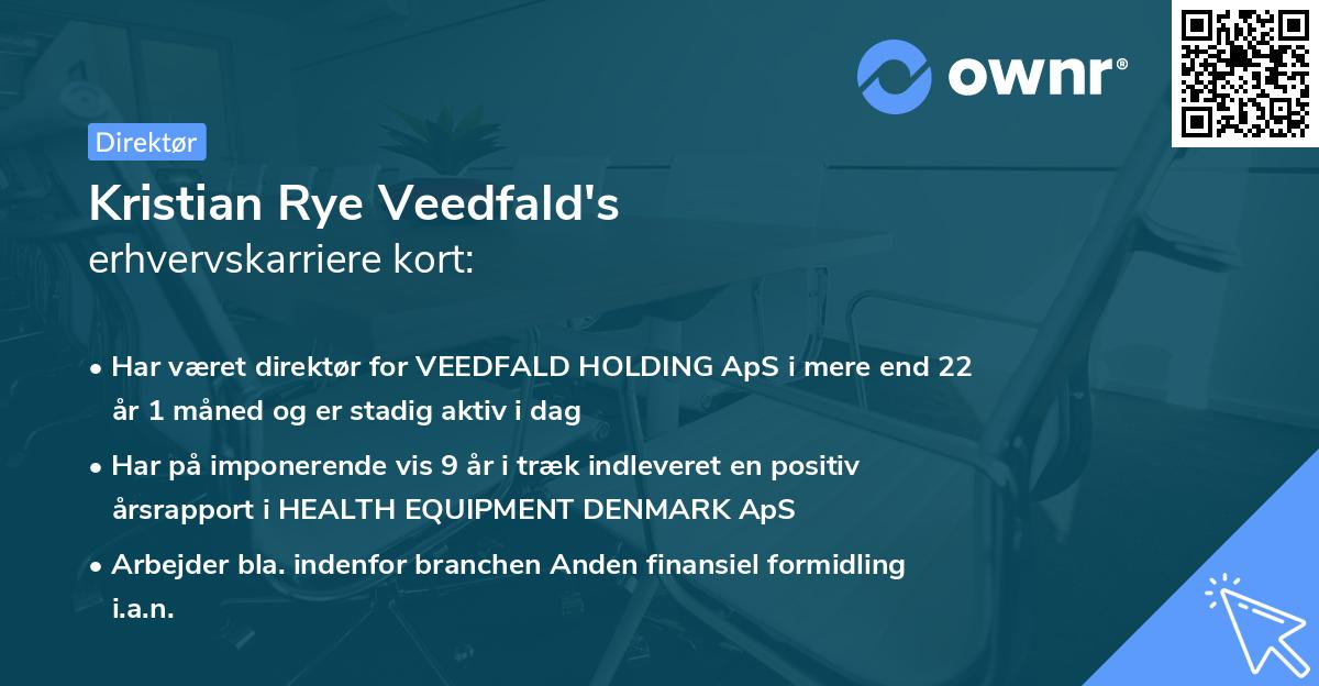 Kristian Rye Veedfald's erhvervskarriere kort