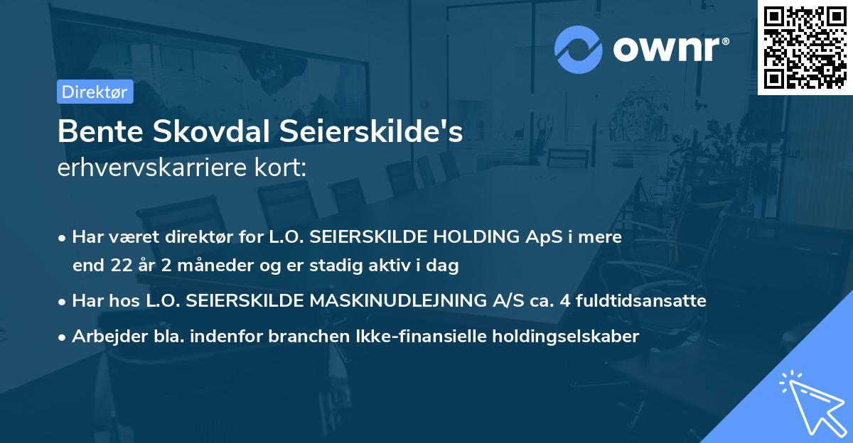 Bente Skovdal Seierskilde's erhvervskarriere kort