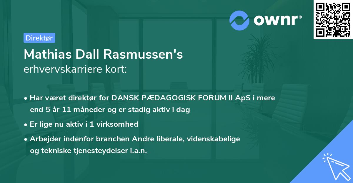 Mathias Dall Rasmussen's erhvervskarriere kort