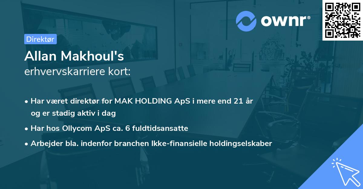 Allan Makhoul's erhvervskarriere kort