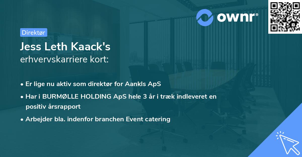 Jess Leth Kaack's erhvervskarriere kort