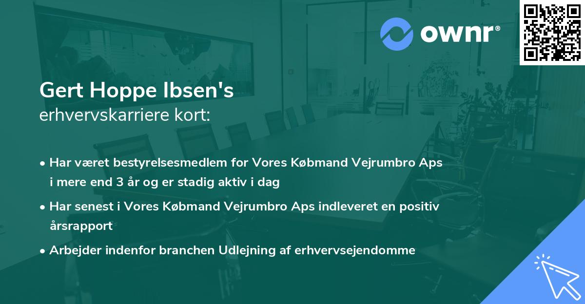 Gert Hoppe Ibsen's erhvervskarriere kort