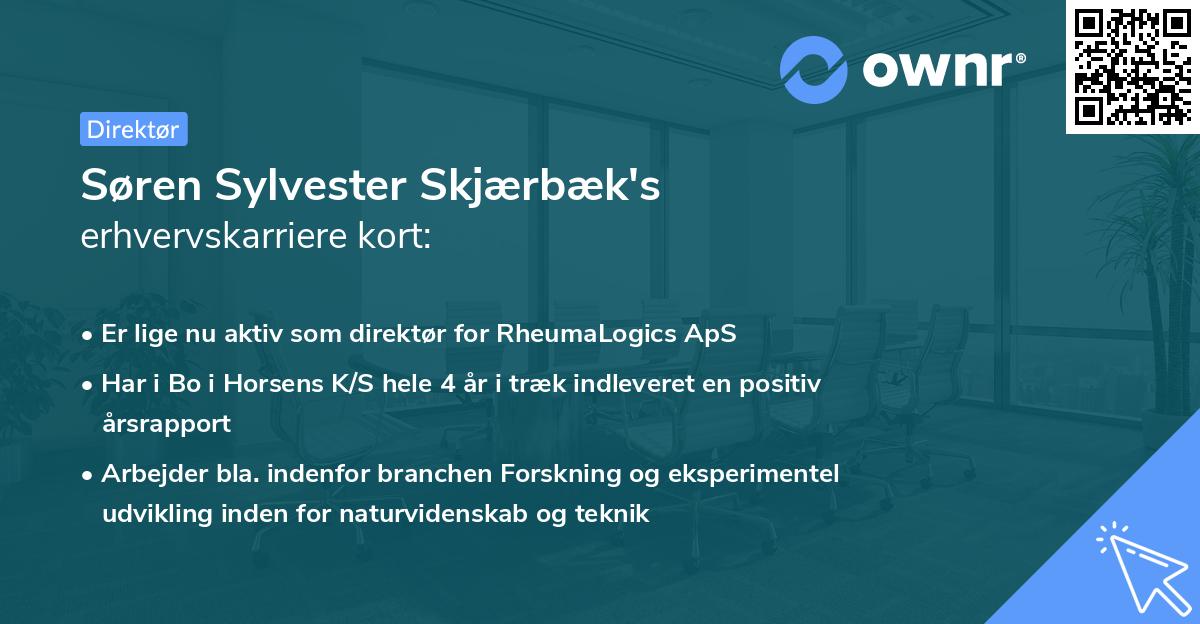 Søren Sylvester Skjærbæk's erhvervskarriere kort